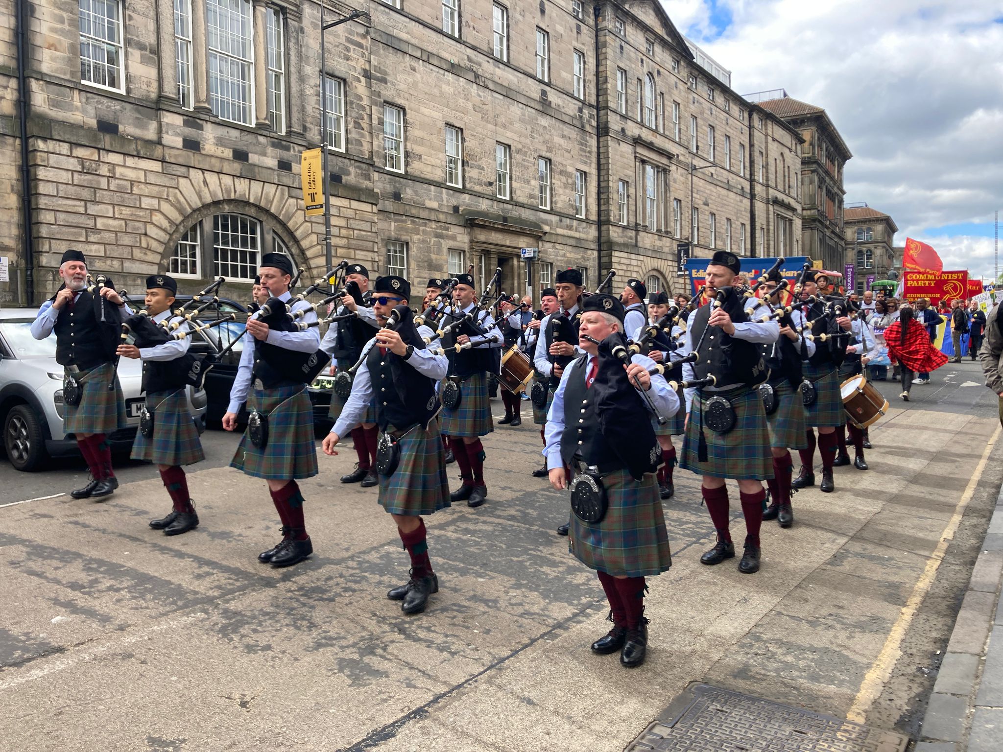 Stockbridge Pipe Band - May Day Parade, Royal Mile, Edinburgh - May 2025